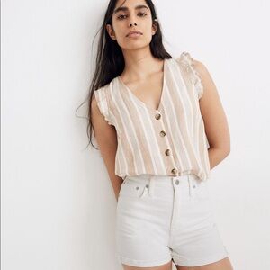 Madewell High Rise Denim Shorts (white, sz 26)